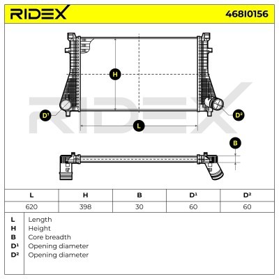 Ladeluftkühler RIDEX 468I0156 468I0156 - foto 5
