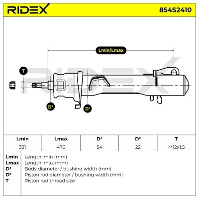 Stoßdämpfer RIDEX 854S2410 854S2410 - foto 9