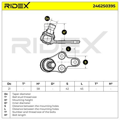 Traggelenk RIDEX 2462S0395 2462S0395 - foto 5
