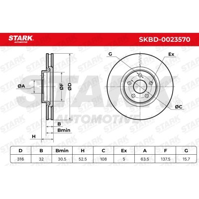 Bremsscheibe Stark SKBD-0023570 SKBD-0023570 - foto 5