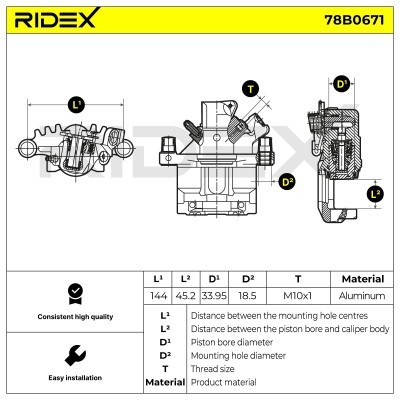 Bremssattel RIDEX 78B0671 78B0671 - foto 7