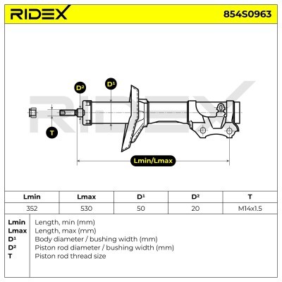Stoßdämpfer RIDEX 854S0963 854S0963 - foto 7