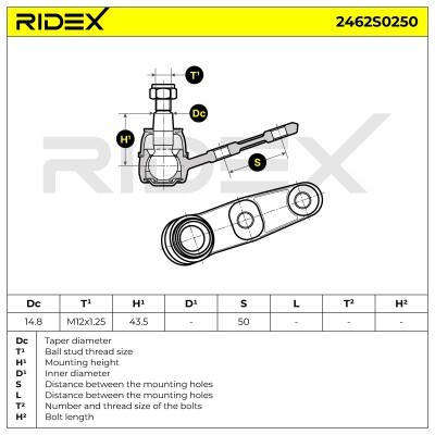 Traggelenk RIDEX 2462S0250 2462S0250 - foto 5
