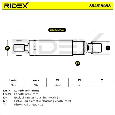 Stoßdämpfer RIDEX 854S18498 854S18498 - foto 7