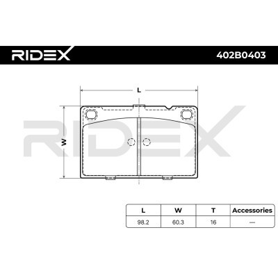 Bremsbeläge Satz RIDEX 402B0403 402B0403 - foto 4