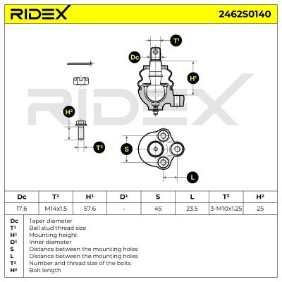 Traggelenk RIDEX 2462S0140 2462S0140 - foto 7