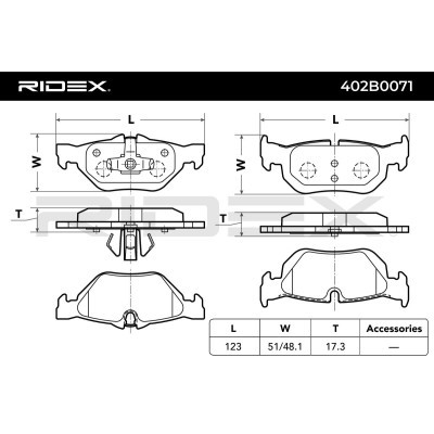 Bremsbeläge Satz RIDEX 402B0071 402B0071 - foto 3