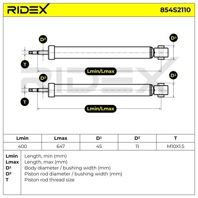 Stoßdämpfer RIDEX 854S2110 854S2110 - foto 6