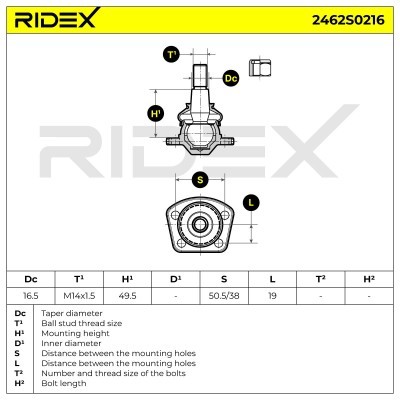 Traggelenk RIDEX 2462S0216 2462S0216 - foto 5