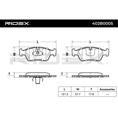 Bremsbeläge Satz RIDEX 402B0005 402B0005 - foto 3