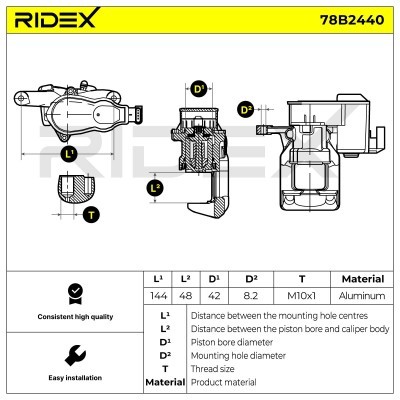 Bremssattel RIDEX 78B2440 78B2440 - foto 3