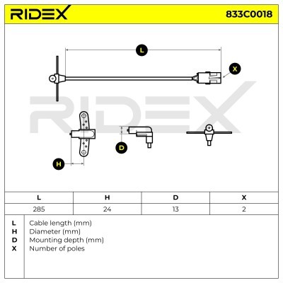 Impulsgeber, Kurbelwelle RIDEX 833C0018 833C0018 - foto 4