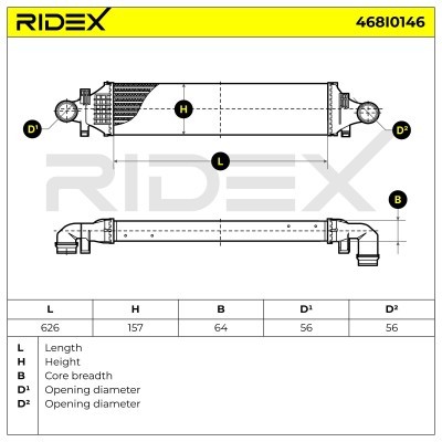 Ladeluftkühler RIDEX 468I0146 468I0146 - foto 5