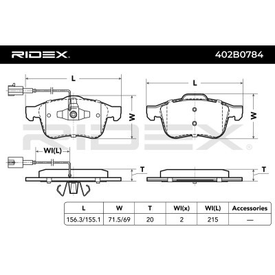 Bremsbeläge Satz RIDEX 402B0784 402B0784 - foto 7
