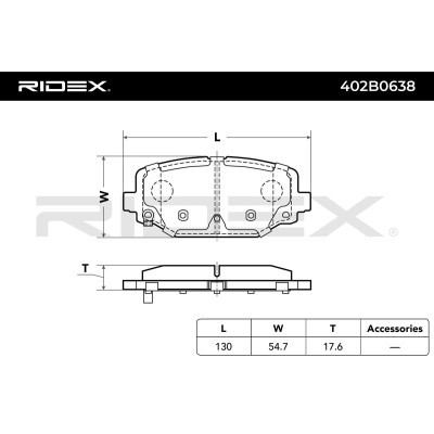 Bremsbeläge Satz RIDEX 402B0638 402B0638 - foto 6