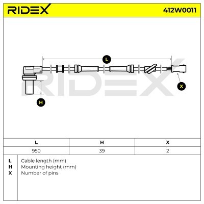 ABS Sensor RIDEX 412W0011 412W0011 - foto 6