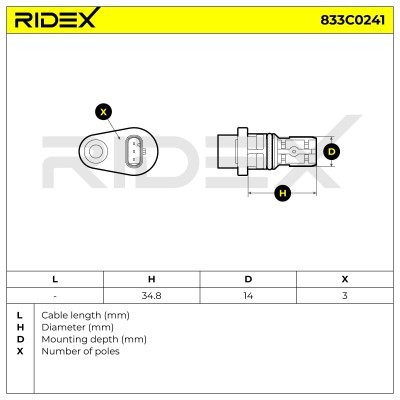 Impulsgeber, Kurbelwelle RIDEX 833C0241 833C0241 - foto 5