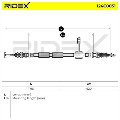 Seilzug, Feststellbremse RIDEX 124C0051 124C0051 - foto 6