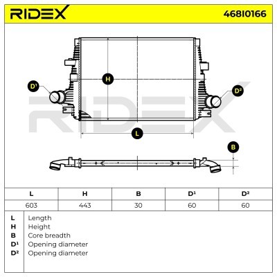 Ladeluftkühler RIDEX 468I0166 468I0166 - foto 7