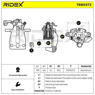 Bremssattel RIDEX 78B0373 78B0373 - foto 4