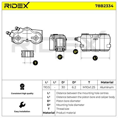 Bremssattel RIDEX 78B2334 78B2334 - foto 6