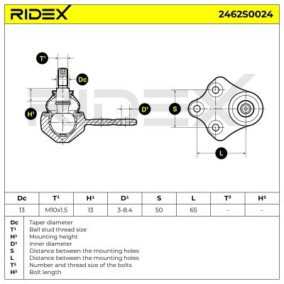 Traggelenk RIDEX 2462S0024 2462S0024 - foto 6