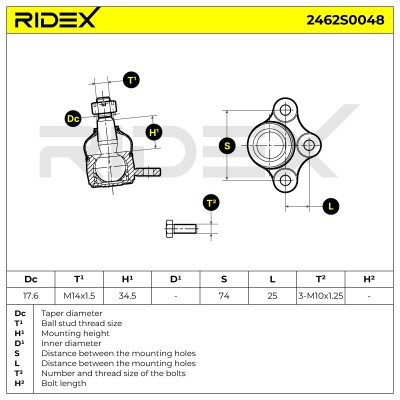 Traggelenk RIDEX 2462S0048 2462S0048 - foto 5