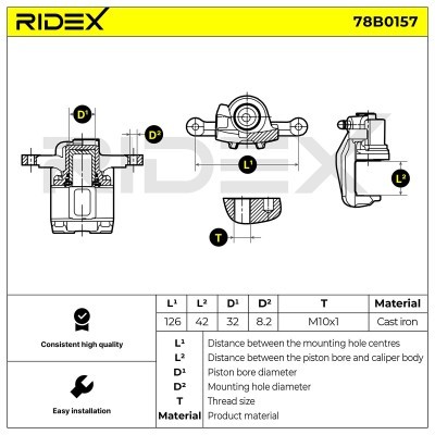 Bremssattel RIDEX 78B0157 78B0157 - foto 5
