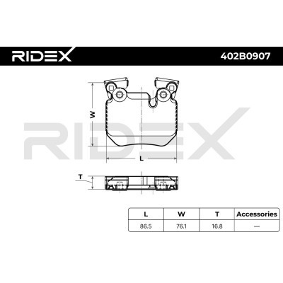 Bremsbeläge Satz RIDEX 402B0907 402B0907 - foto 5