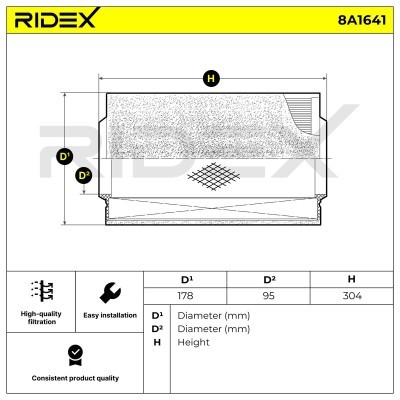 Luftfilter RIDEX 8A1641 8A1641 - foto 6