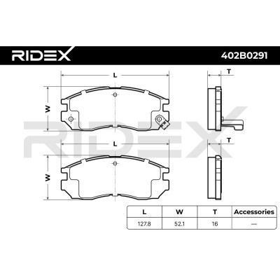 Bremsbeläge Satz RIDEX 402B0291 402B0291 - foto 8
