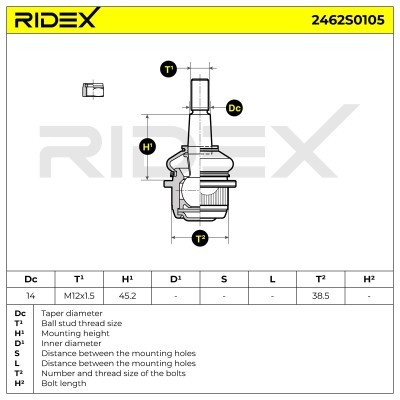 Traggelenk RIDEX 2462S0105 2462S0105 - foto 5