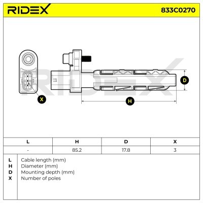 Impulsgeber, Kurbelwelle RIDEX 833C0270 833C0270 - foto 6