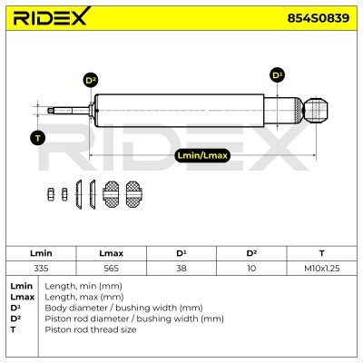 Stoßdämpfer RIDEX 854S0839 854S0839 - foto 4