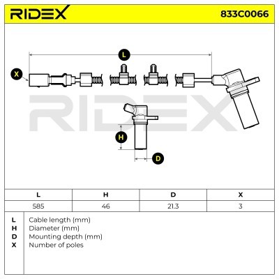 Impulsgeber, Kurbelwelle RIDEX 833C0066 833C0066 - foto 4