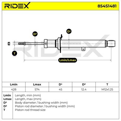 Stoßdämpfer RIDEX 854S1481 854S1481 - foto 8