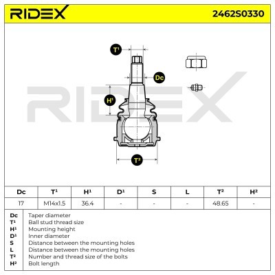 Traggelenk RIDEX 2462S0330 2462S0330 - foto 5