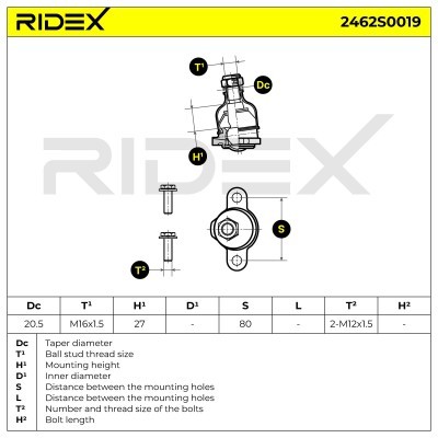 Traggelenk RIDEX 2462S0019 2462S0019 - foto 3