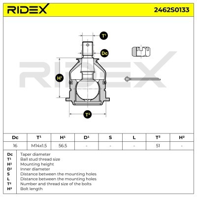 Traggelenk RIDEX 2462S0133 2462S0133 - foto 7