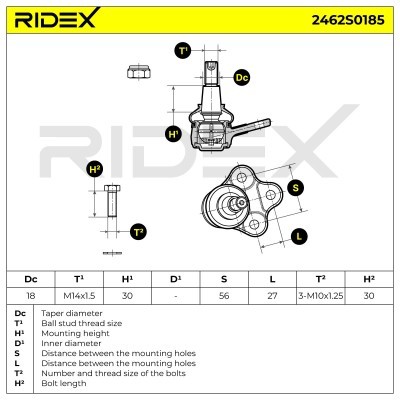 Traggelenk RIDEX 2462S0185 2462S0185 - foto 7