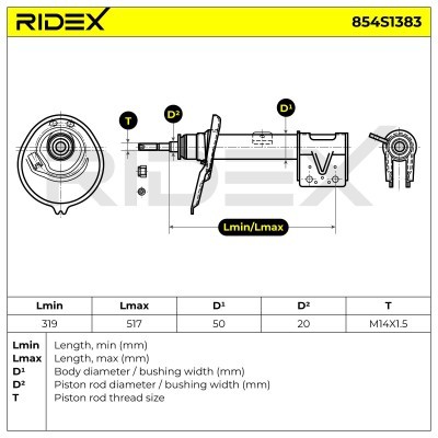 Stoßdämpfer RIDEX 854S1383 854S1383 - foto 4