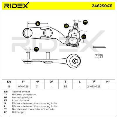 Traggelenk RIDEX 2462S0411 2462S0411 - foto 6