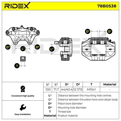 Bremssattel RIDEX 78B0538 78B0538 - foto 6