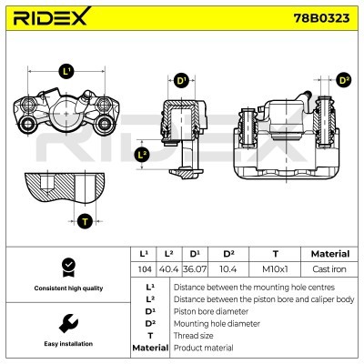 Bremssattel RIDEX 78B0323 78B0323 - foto 5