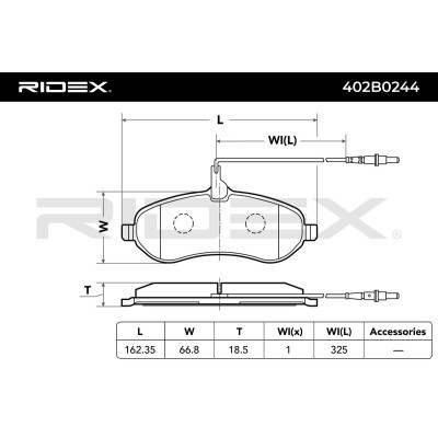 Bremsbeläge Satz RIDEX 402B0244 402B0244 - foto 2