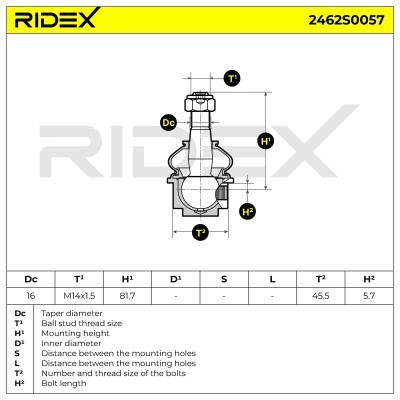 Traggelenk RIDEX 2462S0057 2462S0057 - foto 6