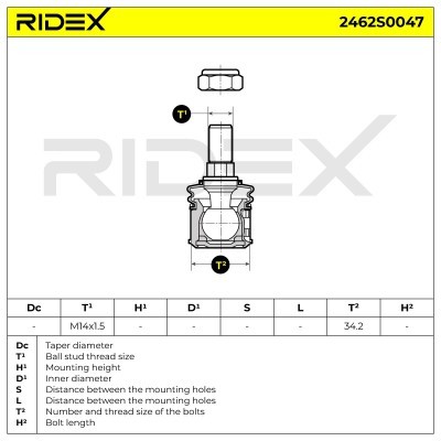 Traggelenk RIDEX 2462S0047 2462S0047 - foto 3