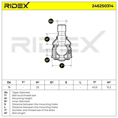 Traggelenk RIDEX 2462S0314 2462S0314 - foto 5