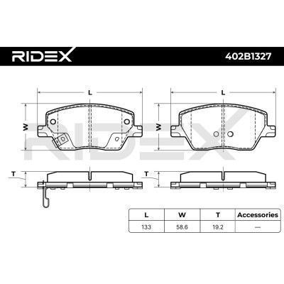 Bremsbeläge Satz RIDEX 402B1327 402B1327 - foto 6