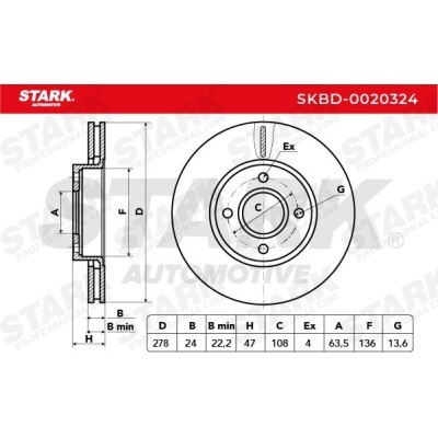 Bremsscheibe Stark SKBD-0020324 SKBD-0020324 - foto 5